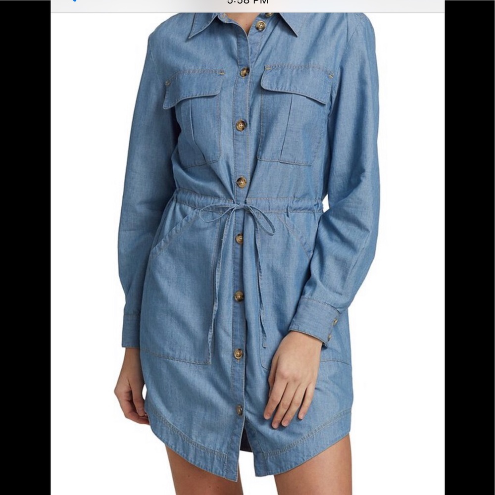 Veronica Beard 🔥 Alyse Denim Chambray Dress - Picture 3 of 7